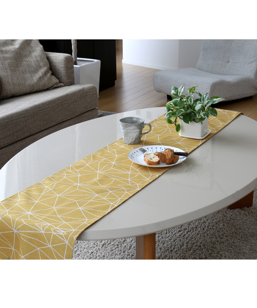 Jubilee（ジュビリー）の「リネン 綿麻 テーブルランナー（ランチョンマット/テーブルウェア・レディース・グレー/オレンジ/ブルー/グリーン/ホワイト/ミント/イエロー/グリーン×オレンジ/ライトブルー/レッド/イエロー×グレー/ブルーグリーン・FREE）」の10枚目の写真