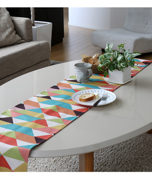 Jubilee（ジュビリー）の「リネン 綿麻 テーブルランナー（ランチョンマット/テーブルウェア・レディース・グレー/オレンジ/ブルー/グリーン/ホワイト/ミント/イエロー/グリーン×オレンジ/ライトブルー/レッド/イエロー×グレー/ブルーグリーン・FREE）」の12枚目の写真