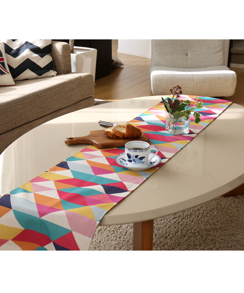 Jubilee（ジュビリー）の「リネン 綿麻 テーブルランナー（ランチョンマット/テーブルウェア・レディース・グレー/オレンジ/ブルー/グリーン/ホワイト/ミント/イエロー/グリーン×オレンジ/ライトブルー/レッド/イエロー×グレー/ブルーグリーン・FREE）」の6枚目の写真