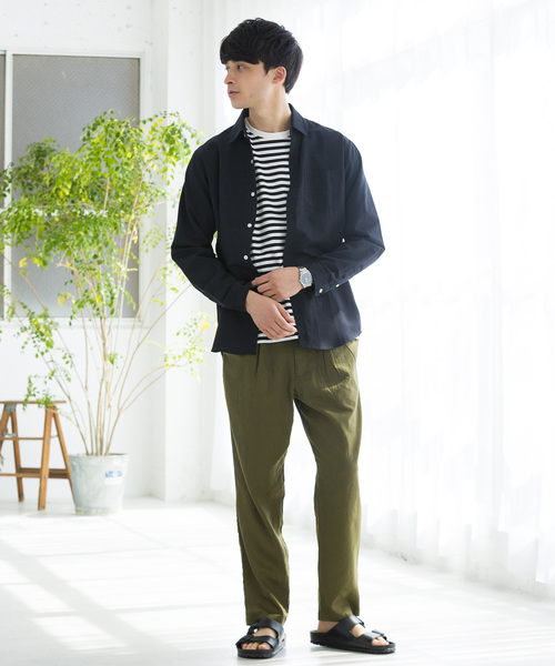 WEGO(ウィゴー)の「WEGO/フランスリネンシャツ(シャツ/ブラウス・メンズ・ブルー/ホワイト/ライトグレー/ネイビー/ベージュ/ブラック・LARGE/MEDIUM/SMALL)」の13枚目の写真