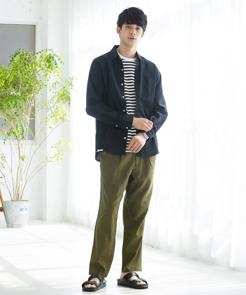 WEGO(ウィゴー)の「WEGO/フランスリネンシャツ(シャツ/ブラウス・メンズ・ブルー/ホワイト/ライトグレー/ネイビー/ベージュ/ブラック・LARGE/MEDIUM/SMALL)」の14枚目の写真