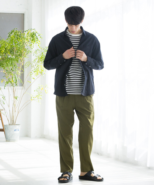WEGO(ウィゴー)の「WEGO/フランスリネンシャツ(シャツ/ブラウス・メンズ・ブルー/ホワイト/ライトグレー/ネイビー/ベージュ/ブラック・LARGE/MEDIUM/SMALL)」の15枚目の写真