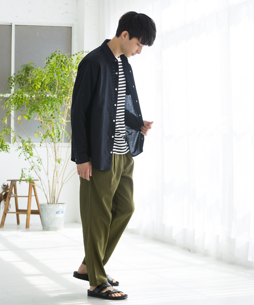 WEGO(ウィゴー)の「WEGO/フランスリネンシャツ(シャツ/ブラウス・メンズ・ブルー/ホワイト/ライトグレー/ネイビー/ベージュ/ブラック・LARGE/MEDIUM/SMALL)」の16枚目の写真