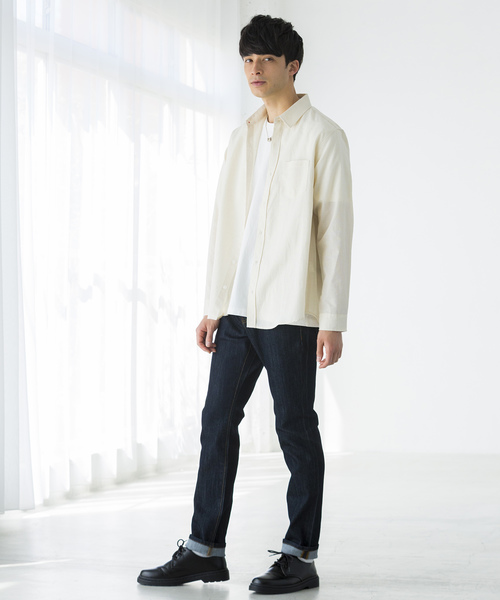 WEGO(ウィゴー)の「WEGO/フランスリネンシャツ(シャツ/ブラウス・メンズ・ブルー/ホワイト/ライトグレー/ネイビー/ベージュ/ブラック・LARGE/MEDIUM/SMALL)」の22枚目の写真