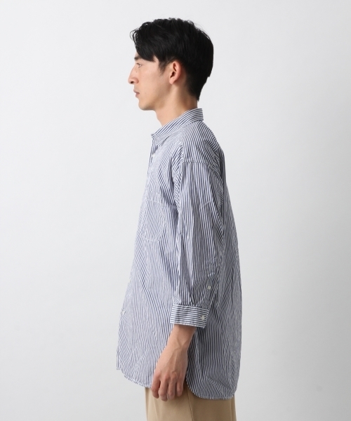 RAGEBLUE（レイジブルー）の「ストライプシャツ7分袖/794789（シャツ/ブラウス・メンズ・ネイビー/グレー/その他/ライトブルー/グリーン・LARGE/SMALL/MEDIUM）」の10枚目の写真
