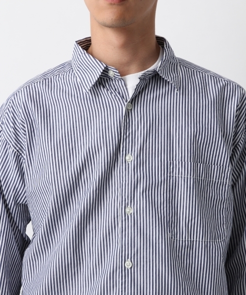 RAGEBLUE（レイジブルー）の「ストライプシャツ7分袖/794789（シャツ/ブラウス・メンズ・ネイビー/グレー/その他/ライトブルー/グリーン・LARGE/SMALL/MEDIUM）」の12枚目の写真