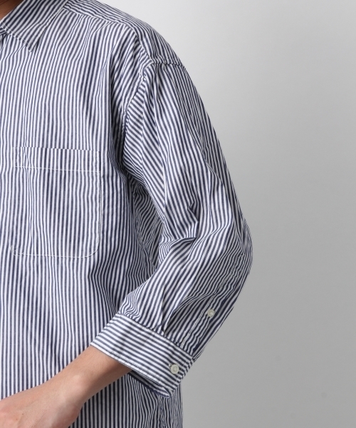 RAGEBLUE（レイジブルー）の「ストライプシャツ7分袖/794789（シャツ/ブラウス・メンズ・ネイビー/グレー/その他/ライトブルー/グリーン・LARGE/SMALL/MEDIUM）」の14枚目の写真