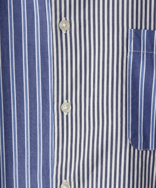 RAGEBLUE（レイジブルー）の「ストライプシャツ7分袖/794789（シャツ/ブラウス・メンズ・ネイビー/グレー/その他/ライトブルー/グリーン・LARGE/SMALL/MEDIUM）」の18枚目の写真