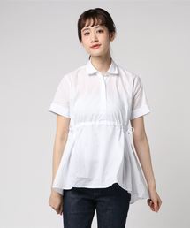 ウエストドロストプルオーバー半袖シャツ