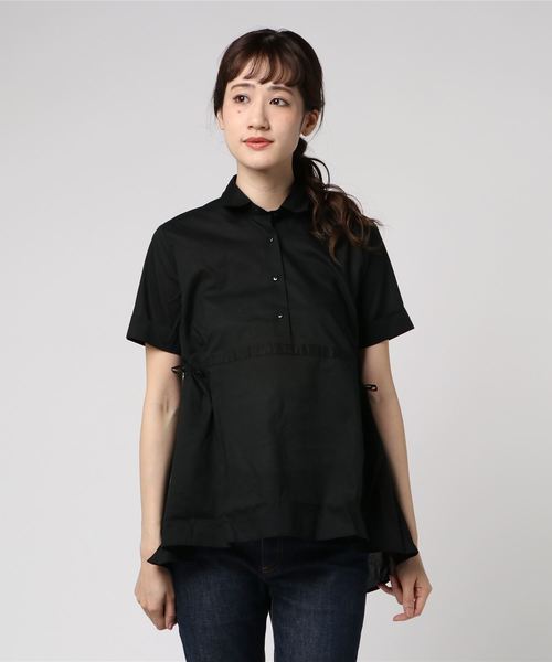 NARACAMICIE(ナラカミーチェ)の「ウエストドロストプルオーバー半袖シャツ(シャツ/ブラウス・レディース・ホワイト/ブラック/レッド・MEDIUM/SMALL/LARGE)」の3枚目の写真