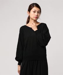 ぱちぱちしない前後２ＷＡＹボリューム袖ニット