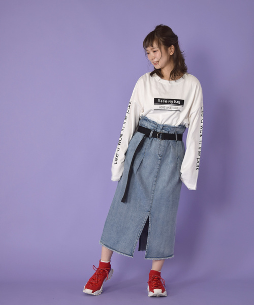 w closet（ダブルクローゼット）の「袖ロゴプリントTee_（Tシャツ/カットソー・レディース・オフホワイト/パープル/ブラック・FREE）」の10枚目の写真