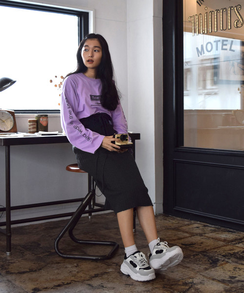 w closet（ダブルクローゼット）の「袖ロゴプリントTee_（Tシャツ/カットソー・レディース・オフホワイト/パープル/ブラック・FREE）」の18枚目の写真