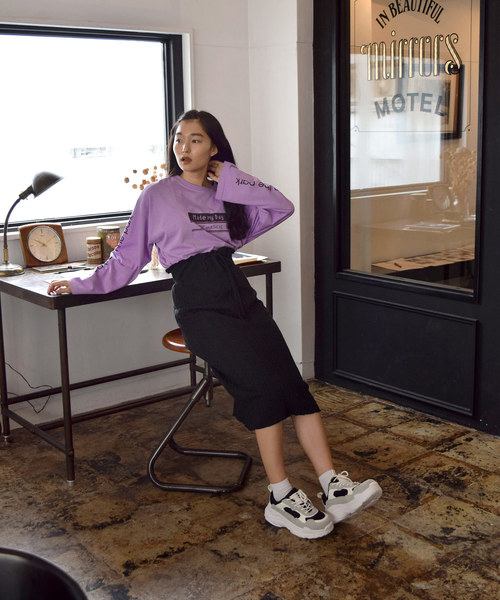 w closet（ダブルクローゼット）の「袖ロゴプリントTee_（Tシャツ/カットソー・レディース・オフホワイト/パープル/ブラック・FREE）」の21枚目の写真