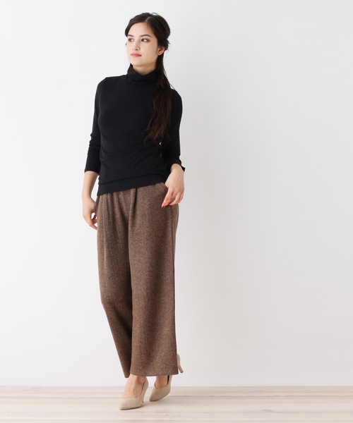 grove(グローブ)の「【洗える】ウール混ベーシックタートルネックカットソー(Tシャツ/カットソー・レディース・アイボリー/ブラック/グレー系2/ブラック系2・02/03)」の8枚目の写真