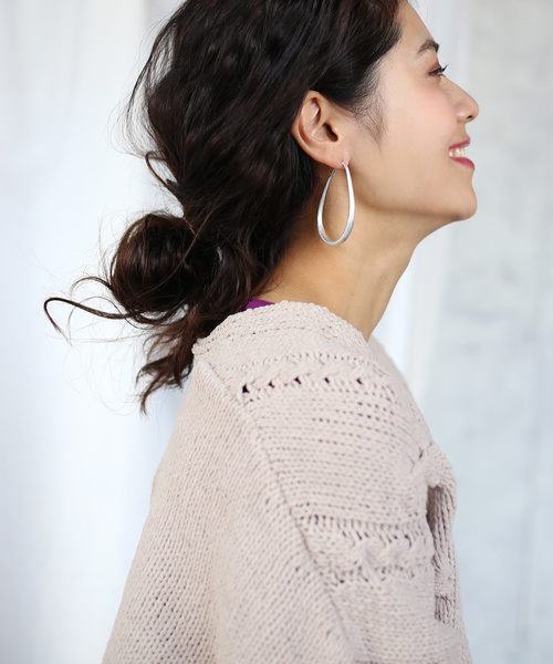 Bou Jeloud(ブージュルード)の「≪再入荷≫◆定番◆マットメタルしずくフープピアス(ピアス(両耳用))」|シルバー