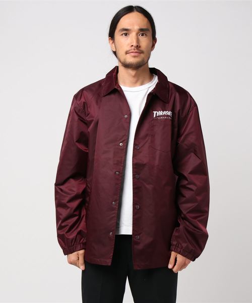 THRASHER コーチジャケット スケートボード ウェア ピンク ユニセックス THRASHER（スラッシャー）の「HOMETOWN POCKET COACH JACKET