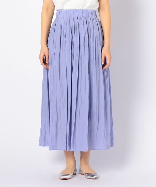 NOLLEY’S（ノーリーズ）の「[新色追加]割繊ギャザーロングスカート（スカート・レディース・ベージュ/カーキ/ライトパープル/チャコールグレー・38/36）」の6枚目の写真