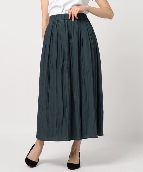 NOLLEY’S（ノーリーズ）の「[新色追加]割繊ギャザーロングスカート（スカート・レディース・ベージュ/カーキ/ライトパープル/チャコールグレー・38/36）」の20枚目の写真