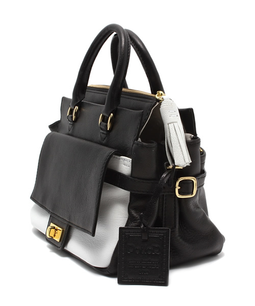 LOUNGEDRESS（ラウンジドレス）の「PotioRフラップポケット（トートバッグ・レディース・ブラック/ベージュ・ﾌﾘ-）」の3枚目の写真