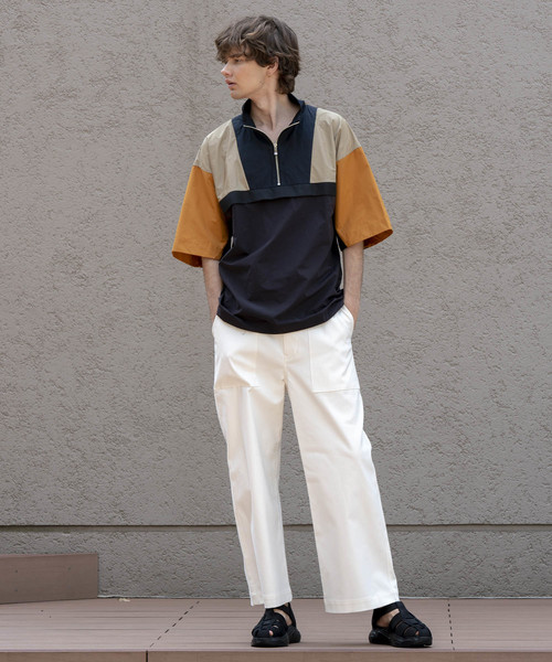 MAISON SPECIAL（メゾンスペシャル）の「GIZAダブルクロスベイカーワイドパンツ 【MAISON SPECIAL/メゾンスペシャル】（その他パンツ・メンズ・オフホワイト/モスグリーン・44/46/48）」の15枚目の写真