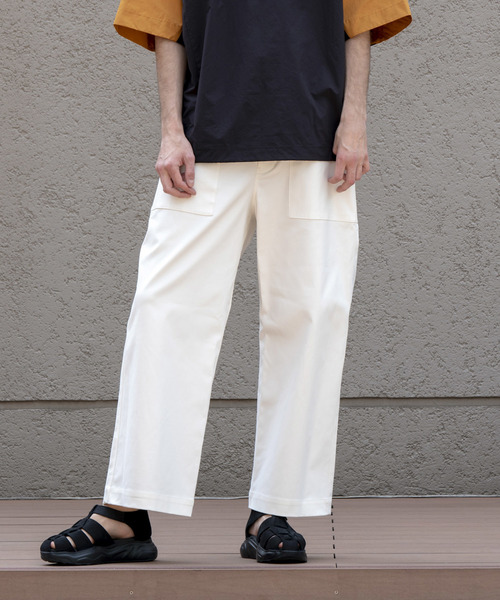 MAISON SPECIAL（メゾンスペシャル）の「GIZAダブルクロスベイカーワイドパンツ 【MAISON SPECIAL/メゾンスペシャル】（その他パンツ・メンズ・オフホワイト/モスグリーン・44/46/48）」の13枚目の写真