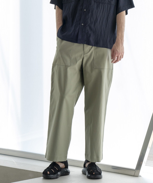 MAISON SPECIAL（メゾンスペシャル）の「GIZAダブルクロスベイカーワイドパンツ 【MAISON SPECIAL/メゾンスペシャル】（その他パンツ・メンズ・オフホワイト/モスグリーン・44/46/48）」の10枚目の写真