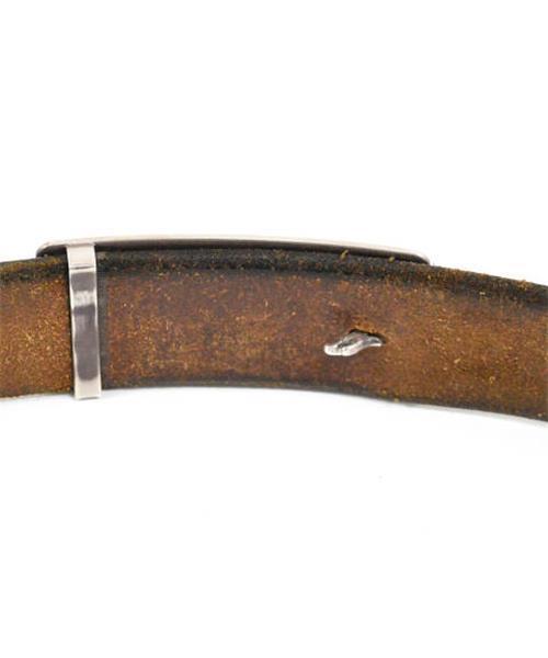 ブランド古着】固定式8本彫りメタル付き角バックルベルト 3センチ