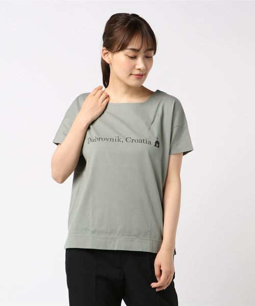 quadro（クオドロ）の「マハバーラ度詰天竺プリントクルーT（Tシャツ/カットソー・レディース・ホワイト/ダークブラウン/グレー/アイボリー/ホワイト系その他・FREE）」の5枚目の写真