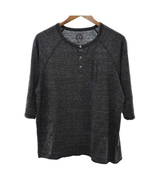 ブランド古着】スタープリントヘンリーネック霜降り5分丈Tシャツ 