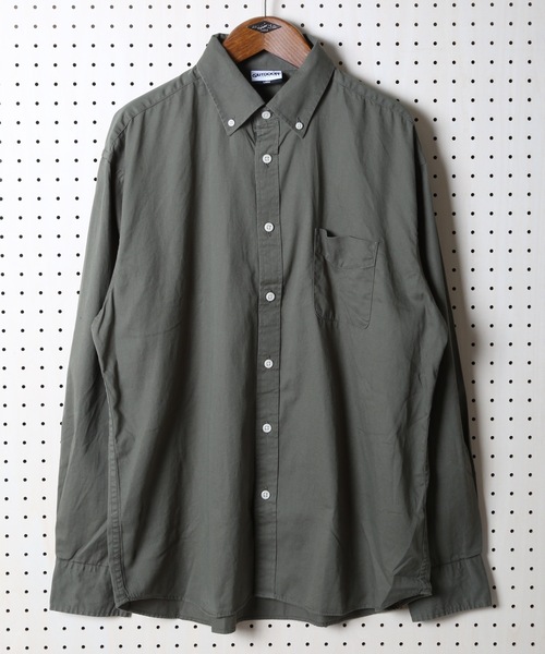 OUTDOOR PRODUCTS APPAREL（アウトドアプロダクツアパレル）の「ツイルコットン オーバーサイズシルエット ボタンダウン長袖シャツ ドロップショルダー ビッグシルエット（シャツ/ブラウス・メンズ・ネイビー/スミクロ/ワイン/カーキ/ベージュ/ライトベージュ/レンガ/ホワイト・LARGE/X-LARGE/SMALL/MEDIUM）」の5枚目の写真