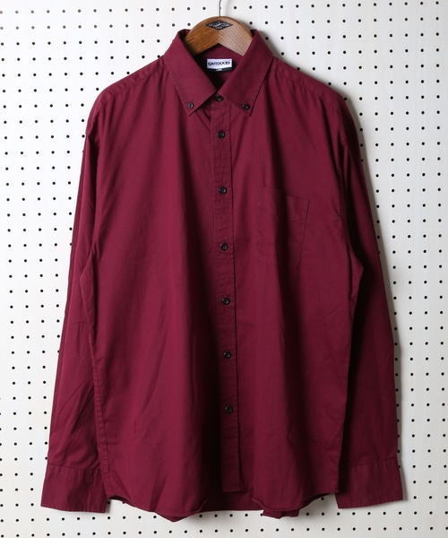 OUTDOOR PRODUCTS APPAREL（アウトドアプロダクツアパレル）の「ツイルコットン オーバーサイズシルエット ボタンダウン長袖シャツ ドロップショルダー ビッグシルエット（シャツ/ブラウス・メンズ・ネイビー/スミクロ/ワイン/カーキ/ベージュ/ライトベージュ/レンガ/ホワイト・LARGE/X-LARGE/SMALL/MEDIUM）」の7枚目の写真