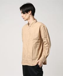 ツイルコットン オーバーサイズシルエット ボタンダウン長袖シャツ ドロップショルダー ビッグシルエット