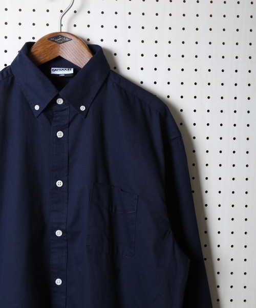 OUTDOOR PRODUCTS APPAREL（アウトドアプロダクツアパレル）の「ツイルコットン オーバーサイズシルエット ボタンダウン長袖シャツ ドロップショルダー ビッグシルエット（シャツ/ブラウス・メンズ・ネイビー/スミクロ/ワイン/カーキ/ベージュ/ライトベージュ/レンガ/ホワイト・LARGE/X-LARGE/SMALL/MEDIUM）」の13枚目の写真