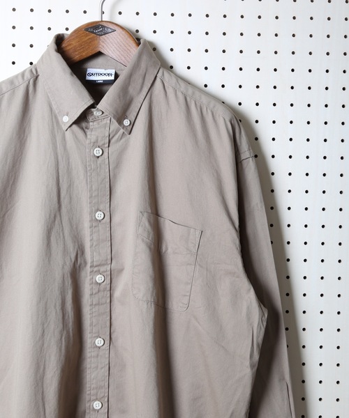 OUTDOOR PRODUCTS APPAREL（アウトドアプロダクツアパレル）の「ツイルコットン オーバーサイズシルエット ボタンダウン長袖シャツ ドロップショルダー ビッグシルエット（シャツ/ブラウス・メンズ・ネイビー/スミクロ/ワイン/カーキ/ベージュ/ライトベージュ/レンガ/ホワイト・LARGE/X-LARGE/SMALL/MEDIUM）」の11枚目の写真