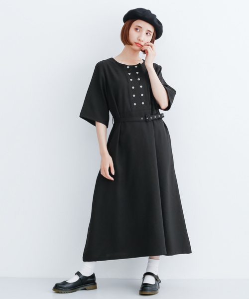 Merlot メルロー のワンピース ダブルボタンワンピース8590 を購入できます Merlot ワンピース ワンピース ダブルボタンワンピース8590 ワンピース Merlot メルロー のファッション 最高の品質のセール の