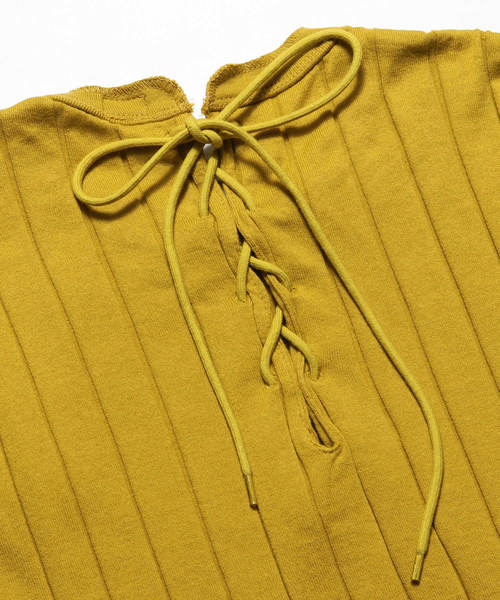 YOUNG&OLSEN The DRYGOODS STORE（ヤングアンドオルセン）の「YOUNG & OLSEN/ヤングアンドオルセン BROAD RIB BACKLACE LS（Tシャツ/カットソー・レディース・ホワイト/ブラック/ベージュ/オレンジ/ライトオリーブ・1/2）」の15枚目の写真