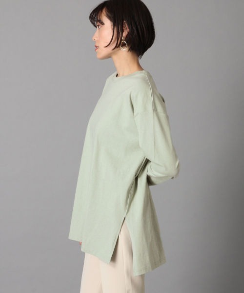 LOWRYS FARM(ローリーズファーム)の「ロングスリットロングスリーブ 853969(Tシャツ/カットソー・レディース・ホワイト/ブラック/ベージュ/ミント・FREE)」の4枚目の写真