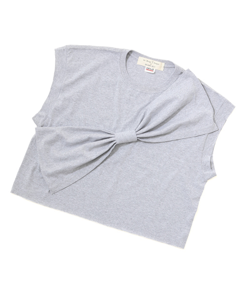 BEAMS BOY(ビームスボーイ)の「les Briqu’a braque / ビッグリボン TOP(Tシャツ/カットソー・レディース・グレー/ネイビー・ONE SIZE)」の1枚目の写真