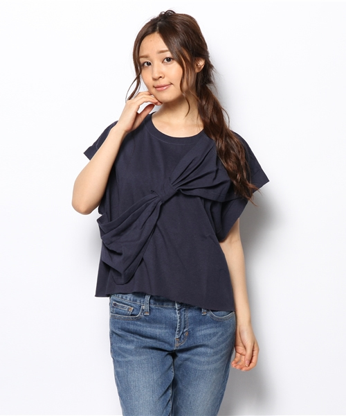 BEAMS BOY(ビームスボーイ)の「les Briqu’a braque / ビッグリボン TOP(Tシャツ/カットソー・レディース・グレー/ネイビー・ONE SIZE)」の3枚目の写真