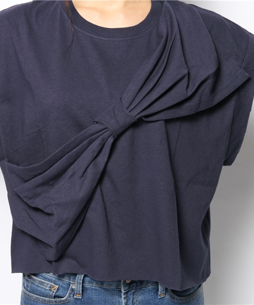 BEAMS BOY(ビームスボーイ)の「les Briqu’a braque / ビッグリボン TOP(Tシャツ/カットソー・レディース・グレー/ネイビー・ONE SIZE)」の9枚目の写真