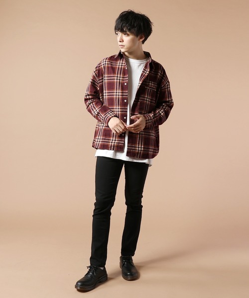 スーパー ビッグ 長袖 チェック ネルシャツ オーバーサイズ シャツ