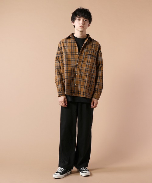 スーパー ビッグ 長袖 チェック ネルシャツ オーバーサイズ シャツ