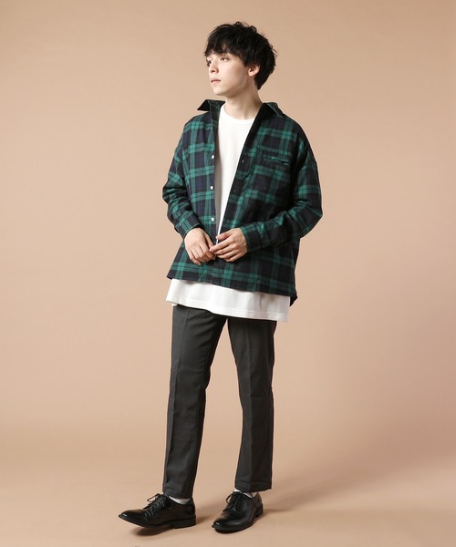スーパー ビッグ 長袖 チェック ネルシャツ オーバーサイズ シャツ