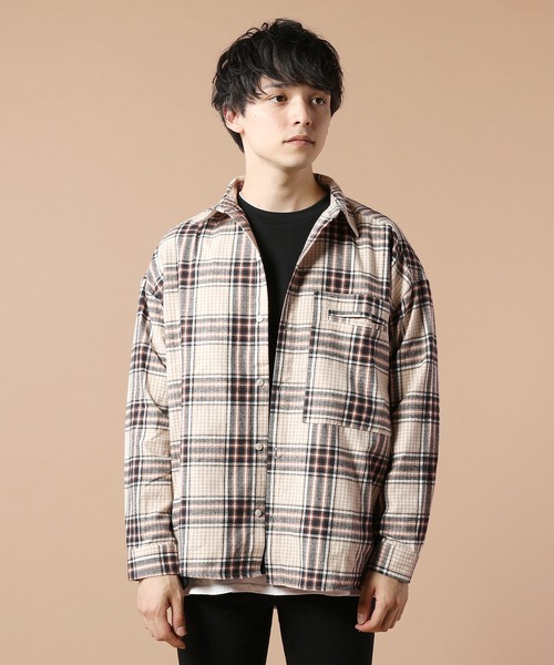 undercover 05 ARTS期ウール縮絨チェックネルシャツ 3 スーパー ビッグ 長袖 チェック ネルシャツ オーバーサイズ シャツ