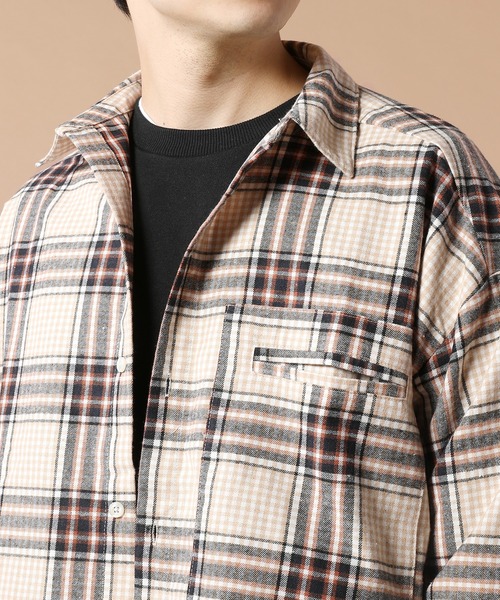 スーパー ビッグ 長袖 チェック ネルシャツ オーバーサイズ シャツ