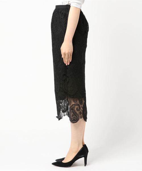 Libra Cue（リブラ キュー）の「Libra ペイズリー柄レーススカート（スカート・レディース・ブラック・MEDIUM/LARGE）」の9枚目の写真