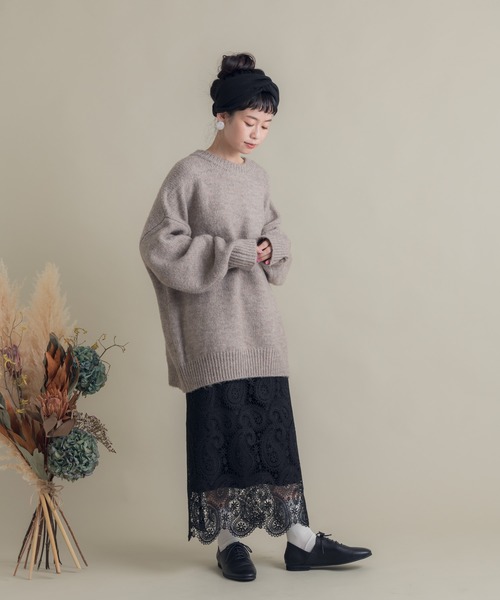 Libra Cue（リブラ キュー）の「Libra ペイズリー柄レーススカート（スカート・レディース・ブラック・MEDIUM/LARGE）」の6枚目の写真