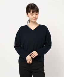 9G PLAIN STITCH V-NECK PULL OVER