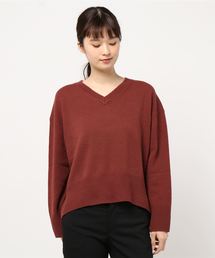9G PLAIN STITCH V-NECK PULL OVER